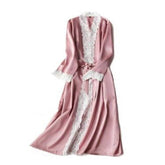 رداء طويل من الدانتيل الحريري رداء نوم صيفي للسيدات رداء نوم نسائي رقيق رداء حمام حريري للسيدات رداء نوم داخلي للنساء