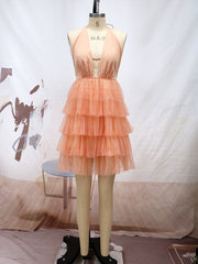 European and American women's new dress banquet princess dress mini skirt halter nightclub mini dress