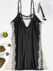 Women's Fresh Home Pajamas Deep V Backless Nightdress Suspender Lace Home Clothes