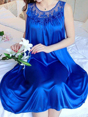 Summer Ladies Pajamas Sexy Ice Silk Sling Nightdress