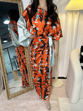 Printed Elegant Panel Tie Belt Dress