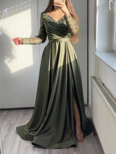 Wrapped chest style ruffled black green mid-waist solid color temperament lace long skirt dress evening dress