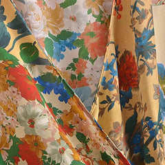 فساتين نسائية بوهو ستايل قصيرة مطبوعة بالزهور أنيقة على شكل حرف V وأكمام طويلة وربطة عنق على شكل فيونكة فساتين نسائية أنيقة للحفلات