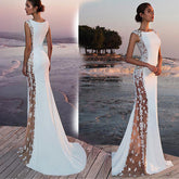 European and American new sexy see-through long skirt party wedding evening dress mopping fishtail banquet evening dress