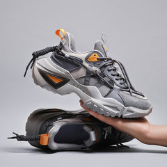 European station 2021 new men's shoes fashion thick-soled old shoes breathable mesh casual sports shoes shock absorption wear-resistant running shoes