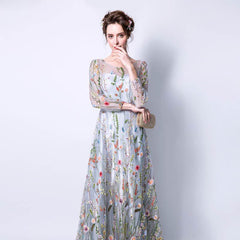 Hot sale new 2022 spring evening dress host flower retro elegant dress skirt fantasy banquet temperament long evening dress