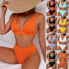 European and American new waist swimsuit independent station Amazon hot selling sexy split