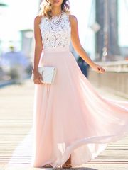 فستان الشاطئ المجوف للسيدات بوهو بدون أكمام فساتين الحفلات الطويلة