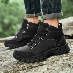 High top outdoor hiking shoes in autumn and winter Men's waterproof, anti-skid and wear-resistant hiking shoes