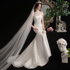 Fashion Bridal Wedding Dress Korean lace fishtail dress slim and slim Factory Direct