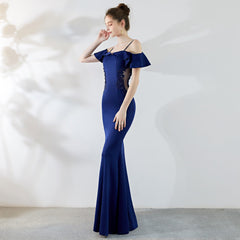 سيدتي Slim Grandeurnoble فستان سهرة طويل بدون حمالات فستان أسود للحفلات