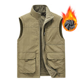 New winter men's vest plus velvet warm fishing clothing outdoor mountaineering clothing tooling military off-road clothing