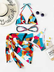 European and American swimwear new European and American bikini three-piece women's swimsuit bikini