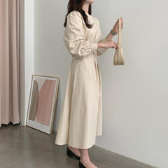 Elegant Office Midi Dress 2022 VONDA Women Vintage Party Maxi Dress Casual Long Sleeve Robe Femme Bohemian Vestido Femininas