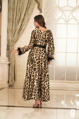 Leopard Neck Belt Dress