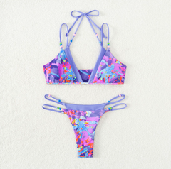 Swimsuit Splicing Contrasting Color Bikini Briefs European and American Fashion Ladies Swimwear