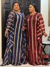 African national costume gown dress large net yarn embroidered front and rear sequins with elastic vest long skirt