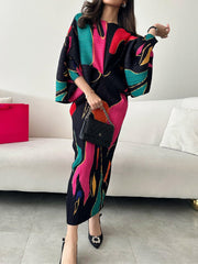 Black Elegant Geometric Wrap Hip Waist Dress