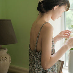 Korean Style Night Dress Women Sleepwear Girls Summer 2021 Nightgown Ladies Cute Sweet Floral Print Skirt Homewear Night Sling