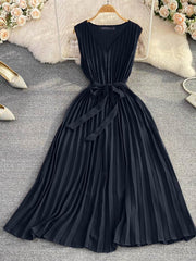 ZANZEA Women Elegant Dresses Solid V-Neck Sleeveless Mid-Calf Length Dress Fashion Holiday Casual Loose Ladies Vestido Plus Size