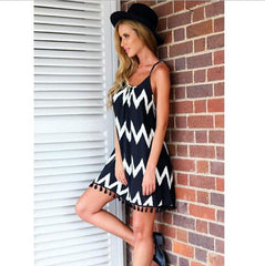 Bandage Backless Bodycon Dress Women Sleeveless Halter Summer Dress Snake Print Short Party Casual Striped Dress Sundress