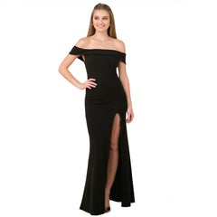 New dress hot selling women's cocktail party one word neck side slit popular evening dress