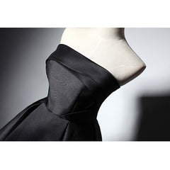 Tube top satin dress new fashion simple and slim little black dress party dress sister dress short