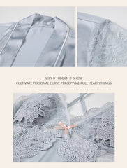 فستان نوم جديد لعام 2023 من الساتان بحمالة صدر وربطة عنق عميقة على شكل حرف V طقم خدمة منزلية