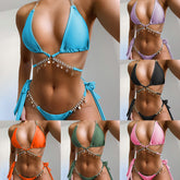 Cross hanging Diamond Jewelry Diamond Bandage Split Multicolor Swimsuit