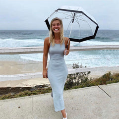 Women's Skinny Midi Dress Summer Sundress Sexy Sleeveless Side Slit Party Bodycon Dress