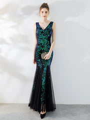 سيدتي فستان سهرة طويل مثير مزين بالترتر والتطريز من جاكوبس