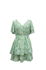 European and American new women's Amazon V-neck short-sleeved dress slim skirt