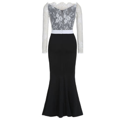 Ladies Fashion Temperament Slim Lace Stitching Dress JFS1JX798