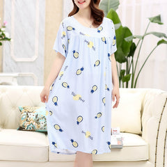 Nightgowns Women Printed Trendy Sweet Plus Size 5XL Chic Korean Style Lovely Home Womens Sleepshirts Nightwear Comfortable