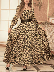 leopard print waist dress