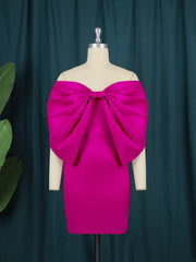 European and American women's dress bowknot dress design fashion sexy banquet bag hip skirt party dresses