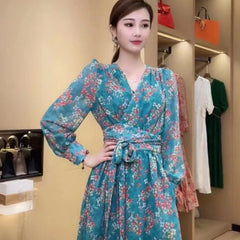 Spring Summer Fashion Party French Ladies High Waist Dresses Party Casual Dress Retro Retro Bohemian Clothing