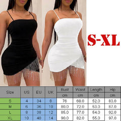 Dresses Woman Party Night Birthday Tassel Split Sleeveless Bodycon Dress Summer Elegant Suspender Short Mini Pencil Dresses