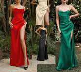 European and American foreign trade new women's sexy red sleeveless suspender dress banquet party wedding bridesmaid dress skirt summer