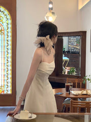 2023 Summer Women Elegant Spaghetti Belt Midi Dress Sexy Prom Evening Birthday Club Fashion 3*8