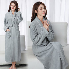 Cotton Waffle Bathrobes Men And Women Couples Absorbent Bathrobes Hotel Nightgown Bathrobe Lounge Negligee Sleepwear Plus Size Bathrobe