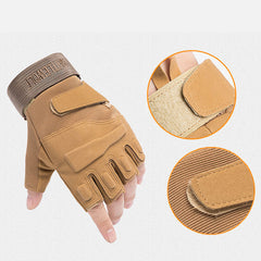 a pair Half Fingers Tactical Gloves Hunting Gloves Soft Tactical Gloves Outdoor Sports Gloves Camping Motorcyle Racing Hiking Gloves