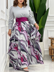 Gray Satin Panel Dress