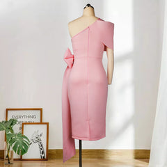 مثير واحد الكتف القوس عقدة الورك تنورة عالية الخصر حجم كبير سليم قلم رصاص تنورة الفساتين النسائية