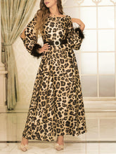 Leopard Neck Belt Dress