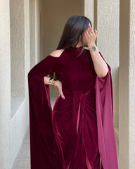 Elegant Velvet Waist Pack Hip Dress