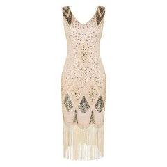 European and American Evening Dress Banquet Dress Tassel Retro Sequin Dress