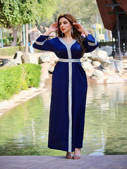 فستان نسائي حديث جديد في الشرق الأوسط لعام 2022 من الساتان الساخن الماسي الساتان الفاخر الأنيق فستان قفطان عربي متواضع موضة نسائية دبي