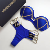 Split hard cover bikini AliExpress ebay solid color swimwear bikini