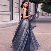European and American wedding dress AliExpress women's V-neck dress high-end long skirt